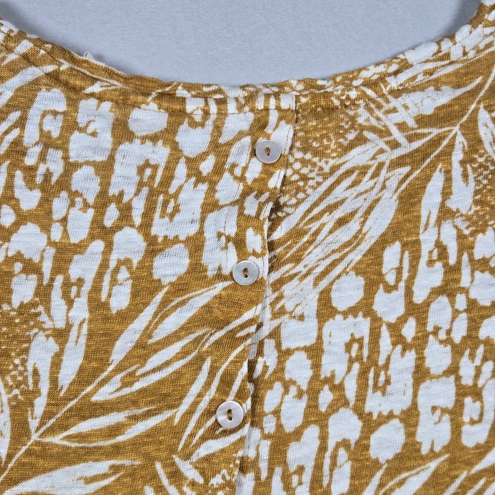 Christian Siriano NY 100% Linen Tropical Leaf Blouse Size Medium - Picture 4 of 10